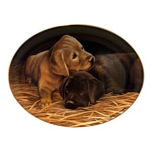 🎉HP🎉 THE FRANKLIN MINT "TWO'S COMPANY" by Nigel Hemming Plate Labrador Retriever
